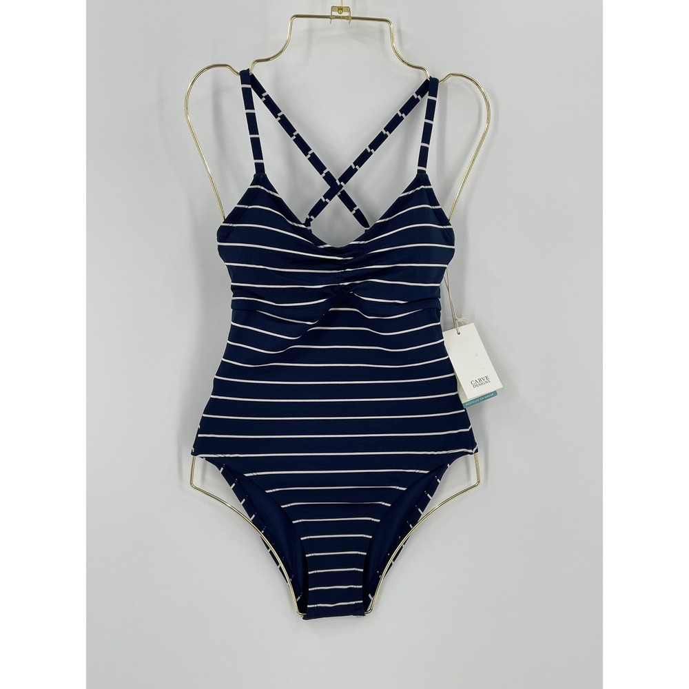 Carve Designs Camari One Piece Swimsuit XS Nautical Stripe NWT UPF 50 Underwire